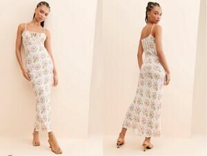 Favorite Daughter The One That Got Away Floral mosaic dress milkmaid SZ 14 268$